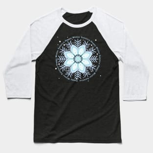 Winter Solstice Snowflake Mandala Baseball T-Shirt